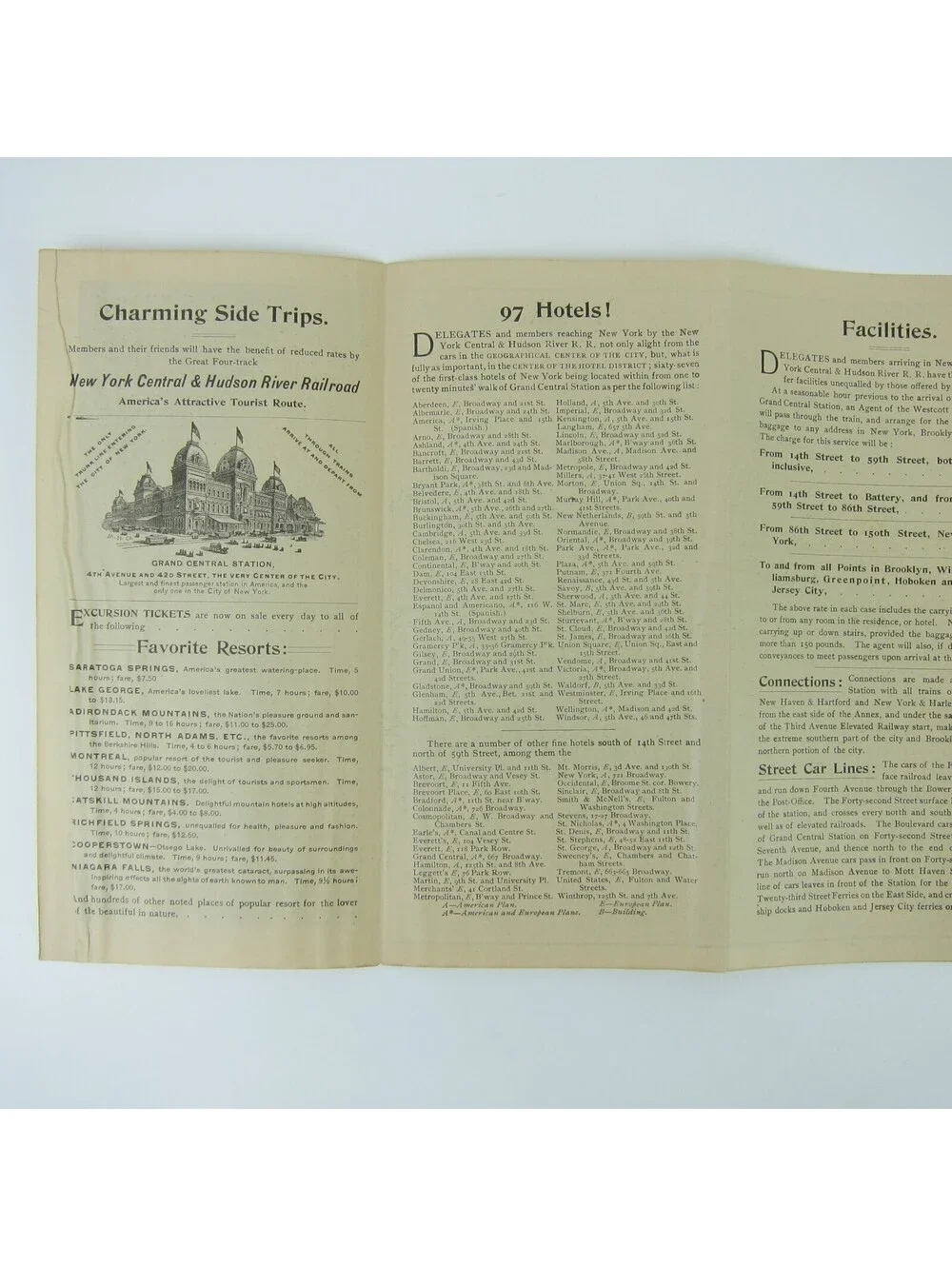 1892 Young People's Society Christian Endeavor Meeting New York Brochure & Map